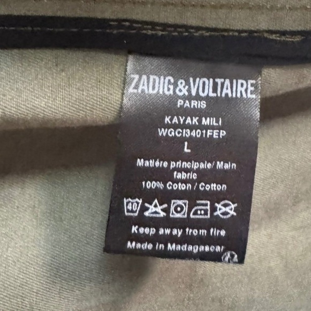 Zadig & Voltaire Kayak Mili Gold Skull Military Jacket L - Picture 8 of 10